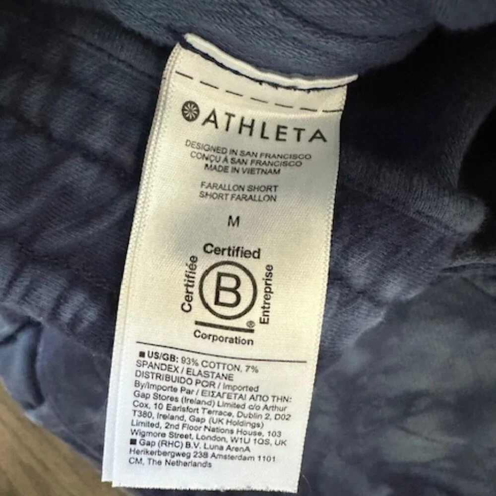 Athleta NWOT Farallon Knit Crustal Blue Tie Dye Drawstring Waist Short - Picture 8 of 16